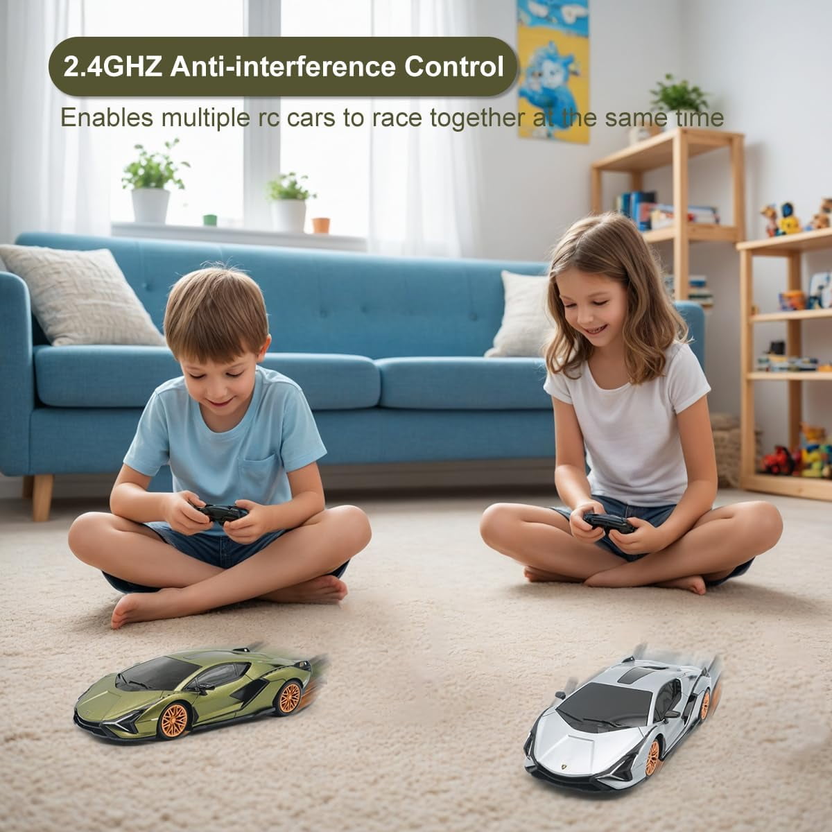 Qun Xing Remote Control Car 1:24 Lamborghini Officially Licensed 2.4GHZ for Kids Gift, Green