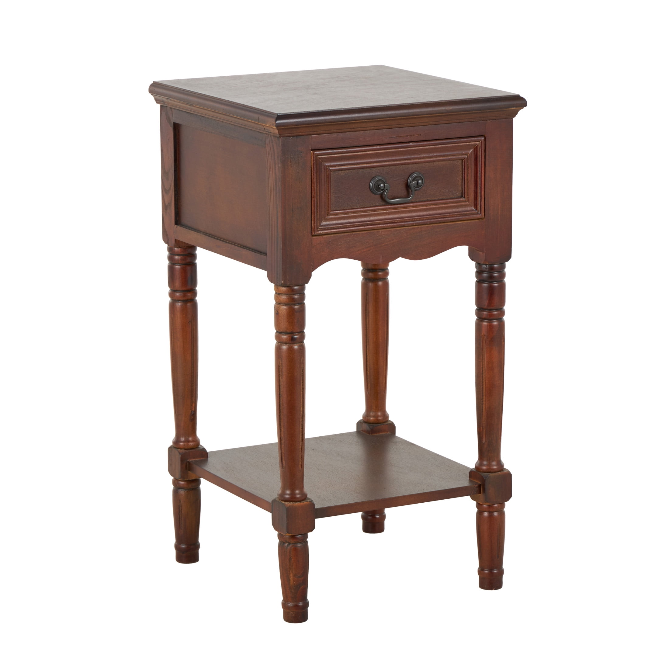 DecMode 16" x 29" Brown Wood 1 Drawer Accent Table, 1-Piece