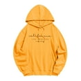 thumbnail image 1 of WZXFASHION Chandail à Capuchon pour Femmes à Manches Longues avec Poche, Imprimé de Lettres « Maff Caff », Liquidation, Offres du Jour, Prime, Col Roulé, 1 of 5