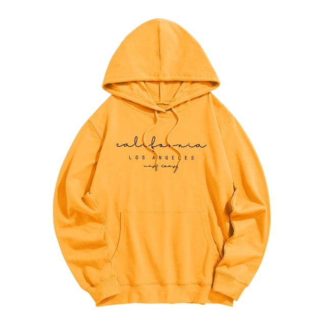 WZXFASHION Chandail à Capuchon pour Femmes à Manches Longues avec Poche, Imprimé de Lettres « Maff Caff », Liquidation, Offres du Jour, Prime, Col Roulé