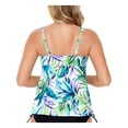 thumbnail image 2 of Swim Solutions Womens Palms Printed V Neck Tankini;10, 2 of 2