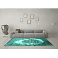 thumbnail image 3 of Ahgly Company Machine Washable Indoor Rectangle Abstract Turquoise Blue Contemporary Area Rugs, 5' x 8', 3 of 4