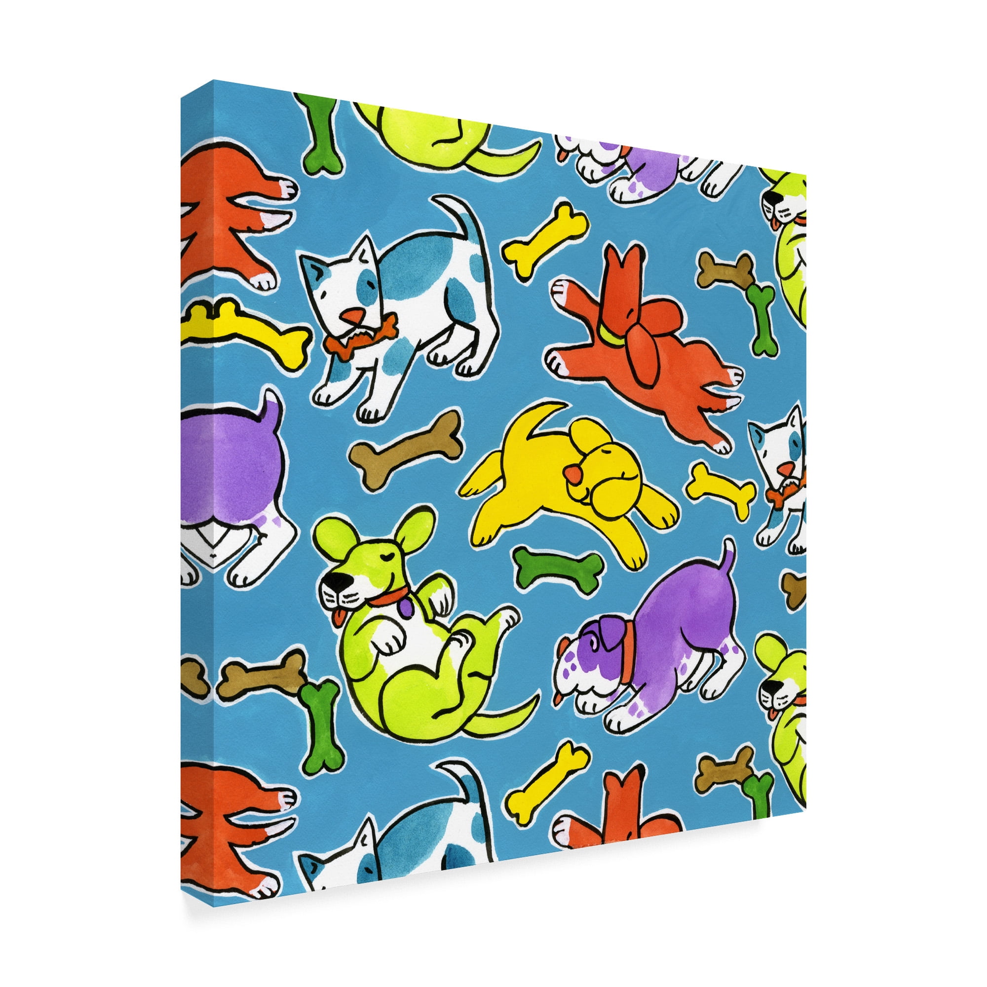 Trademark Fine Art 'Fun Dogs Repeat' Canvas Art by Geraldine Aikman