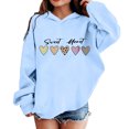 thumbnail image 2 of SJLDQY Girls Hoodies Casual Hooded Sweatshirt Long Sleeve Love-themed Graphic Pullover Tops Size 3-4 Years, 2 of 4