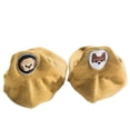 thumbnail image 2 of Womens Yellow No Show Socks with Embroidered Cute Pet Faces, Mismatched Animal Pair, Soft Breathable Cotton Hidden Socks for Sneakers,Size Free Size, 2 of 4