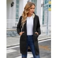 thumbnail image 5 of LVWQ Women's Long Sherpa Lined Hoodie Jacket Full Zip Fleece Sweatshirt Warm Hooded Coat with Pockets Winter Casual Tunic Outerwear, 5 of 7