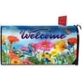 thumbnail image 1 of Spring Summer Flowers Mailbox Covers Magnetic - Fluttering Butterflies Spring Magnetic Mailbox Cover Welcome Standard 21" Lx 18" W, 1 of 1