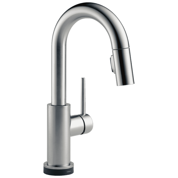 Delta Trinsic Single Handle PullDown Bar / Prep Faucet with Touch Technology in Arctic