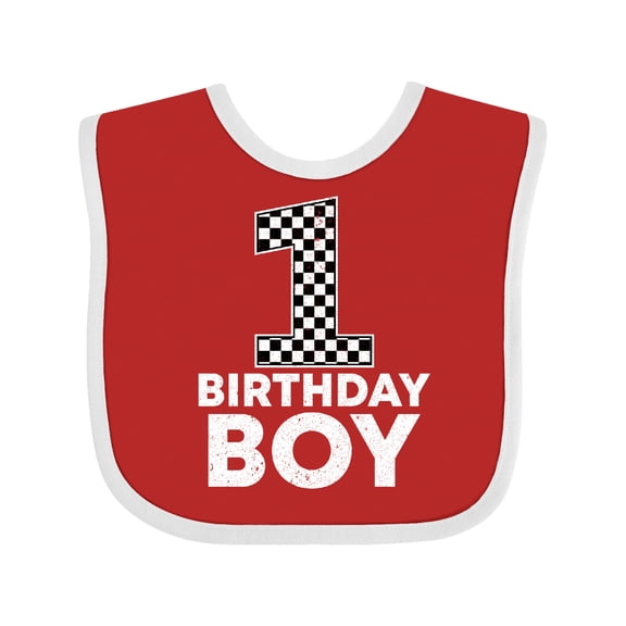 Inktastic 1st Birthday Boy Checkered Number Boys Baby Bib