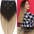 thumbnail image 3 of SEGO Clip in Hair Extensions 100% Real Remy Human Hair Full Head Straight Balayage Hair 8-24 inch, 3 of 10