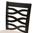 thumbnail image 7 of Baxton Studio Lanier Modern and Contemporary Sand Fabric Upholstered Espresso Brown Finished Wood Counter Height Pub Chair Set (Set of 2), 7 of 7