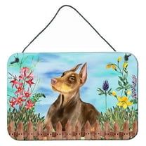 Carolines Treasures CK1271DS812 Doberman Pinscher Spring Wall or Door Hanging Prints  8x12 multicolor