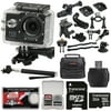 Zuma HD DVR 1080p Sports Video Recorder Action Camera Camcorder with LCD Screen + Mounts + 32GB Card + Selfie Monopod + Case + Kit