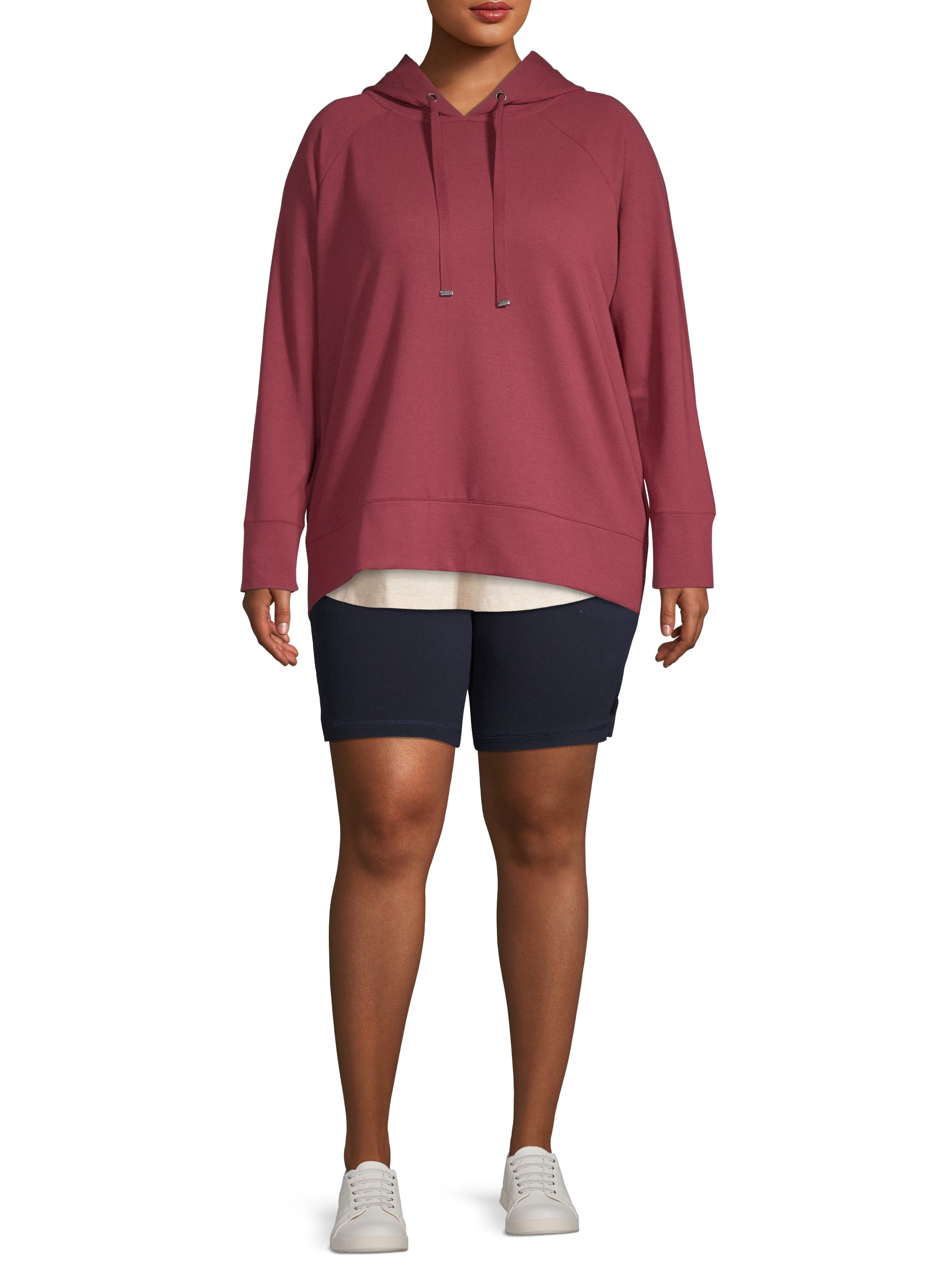Athletic Works Womens's Plus Size 9" Bermuda short with Side vents