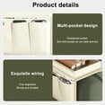 thumbnail image 6 of Sofa Armrest Organizer with 5 Pockets | Universal Couch Chair & Bedside Storage Caddy for Remote Phone Tablet Books | Gray or Beige, 6 of 7