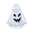 thumbnail image 1 of Gupgi Cape d'Halloween pour Enfants, Visage de Citrouille Blanc Imprimé, Cape à Capuche, 1-4 Ans, 1 of 7