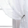 thumbnail image 4 of White Bedroom Curtains 63 Inch Length 2 Panel Rod Pocket Shabby Chic Farmhouse Cozy Pom Pattern Dot Textured Window Semi Sheer Short Boho Cute Curtains for Nursery Kitchen Sill Therapy Room Decor, 4 of 7