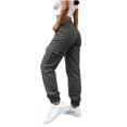 thumbnail image 4 of Cargo Pants for Women Baggy Wide Leg High Waist Work Trousers With Pockets Lightweight Tall Girl Parachute Pant Loose Fit Hiking Carpenter Pants Summer Fall, 4 of 8