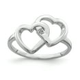 thumbnail image 1 of 925 Sterling Silver Rhodium-plated Diamond accent Intertwined Heart Ring, 1 of 2