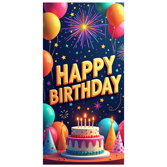LUUFILx Happy Birthday Celebration Backdrop Decoration Photo Party Poster Festive Banner Background Kids Event Decor Balloon Cake Theme Indoor Outdoor