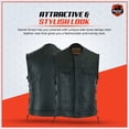 thumbnail image 3 of Daniel Smart S to 12XL Men leather vest Cowhide Motorcycle Leather Vest with Side laces, Without Collar, 3 of 7