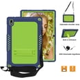 thumbnail image 3 of Mignova Shockproof Kids Friendly with Kickstand Shoulder Strap Hybrid case for Vastking KingPad K10/KingPad K10 Pro/KingPad Z10/BYYBUO SmartPad A10/Sgin/Oangcc 10.1" Android 10 Tablet(Navy/Green), 3 of 6