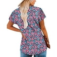 thumbnail image 4 of KISSMODA Women Tunic Tops Dressy Casual Summer Short Sleeve Shirts Floral Loose Fit Pleated Boho Top S-3XL, 4 of 5