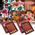 thumbnail image 1 of onlyliua Artículos En Liquidación Juego de 4 Cucharas Navideñas de Acero Inoxidable para Regalo, Cuchara de Postre, Tenedor, Cuchara de Café, Juego de Vajilla con Colgante Navideño, 1 of 7
