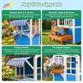 thumbnail image 6 of ANPOO Outdoor Wooden Kids Playhouse, Large Play House with Bench/Table/Kitchen/Flower Pot Holders/Toys, Outdoor Play Toy Gift for Ages 3+, 6 of 7