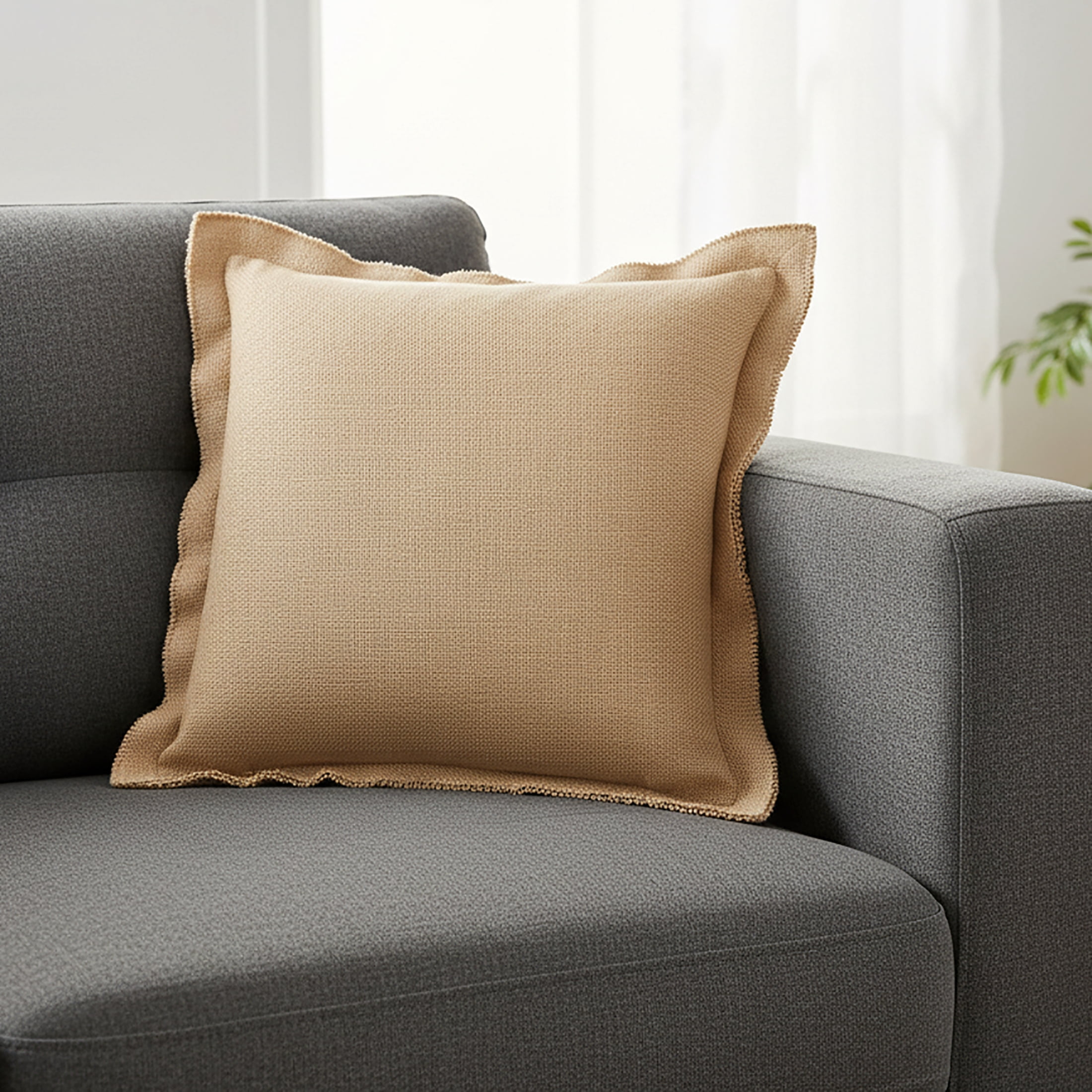 Better Homes & Gardens 20x20 Blake Bi-Flange Throw Pillow Cover, Dark Caramel