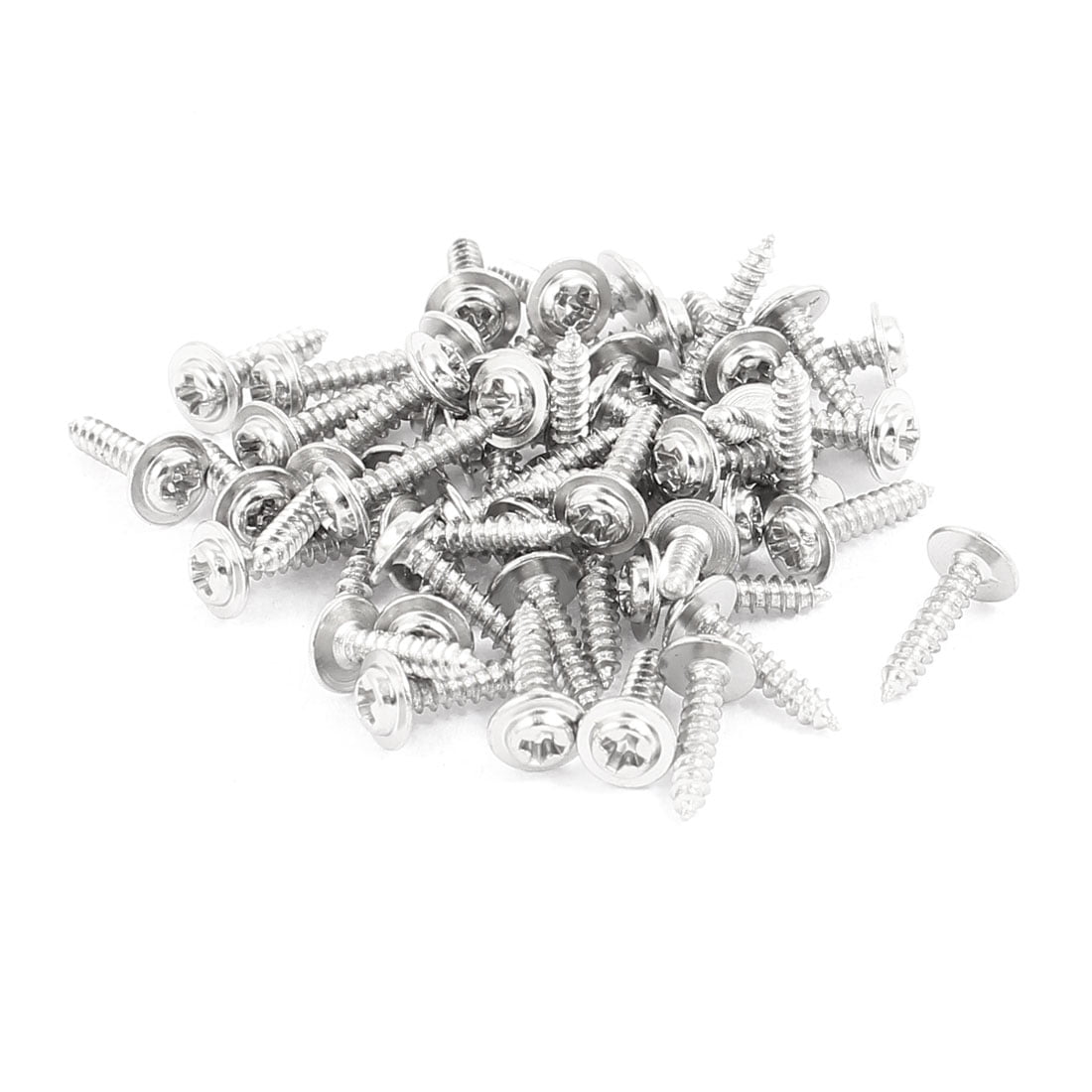 50pcs 10x2mm Stainless Steel Head Self Tapping Screw(PWA) With Washer