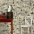 thumbnail image 1 of Peel And Stick Wallpaper Papel tapiz de periódico vintage extraíble Estantes autoadhesivos decorativos Cajones, 11 Feliz Sencillez, 1 of 3