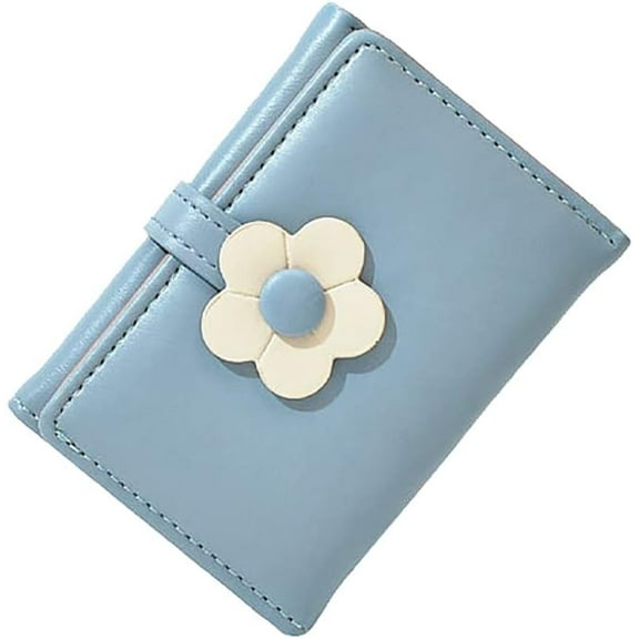 Flower Wallet PU Leather Trifold Wallet Small Cash Pocket Card Holder Coin Purse for Women Ladies
