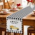 thumbnail image 5 of Yellow Truck Table Runner 72 Inches, Spring Bees Honey Daisy Black Lattices Bed Runner Dresser Scarves Tabletop for Indoor Outdoor Parties/Ceremony/Banquet, 13" x 72", 5 of 8