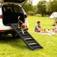 thumbnail image 2 of PawHut Foldable Dog Car Ramp, Dog Ramp with Anti-Slip 10 Steps, Black, 2 of 10