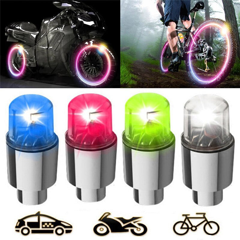 4-Pack Bike-X LED Motion Activated Bike Bicycle Wheel Valve Stem Cap Tire Light 