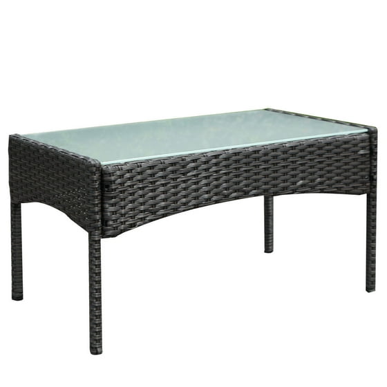 Costway 4 Pc Patio Rattan Wicker Chair Sofa Table Set Outdoor Garden Furniture Cushioned