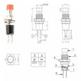 thumbnail image 3 of 10/20 Pcs Momentary Push Button On Off Switches Normally Closed Contacts Model, 3 of 6