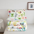 thumbnail image 5 of Erosebridal Cartoon Frog Bed Comforter Set Twin Cute Tropical Animal Comforter Set,Kawaii Floral Green Frog Bedding Set Woodland Leaves Flower Butterfly Quilt Duvet 1 Pillow Case, 5 of 7