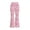 1-Pink221, variant on SONXAHE Girls Cow Print Flare Pants High Waist Stretchy Bell Bottom School Trousers,White