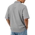 thumbnail image 4 of Domuza Polo Shirts for Men Cotton Pique Short Sleeve Golf Shirts with Pocket Classic Casual Lightweight Breathable Moisture Wicking Shirts Gray M, 4 of 9