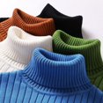 thumbnail image 3 of Suéter de hombre, suéter de cuello largo, solapa delgada, suéter de terciopelo de una pieza para escuela secundaria, estudiante masculino, cuello medio alto, 3 of 6