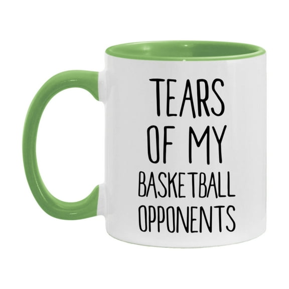 Funny Basketball Mug, Tears Of My Basketball Opponents, 11oz or 15oz White Ceramic Coffee Cup Gift for Basketball Lovers