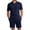 Navy, variant on Clossjun Summer Beach Outfits 2 Piece Short Sleeve Shirts for Male Shorts Vacation Outfits Sets for Men