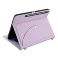 thumbnail image 5 of for Samsung Galaxy Tab S9 / S9 FE / S8 Crossbody Case, PU Leather Flip Cover with Card Holder Zipper Pocket Flip Stand Shoulder Strap Pencil Slot, Envelope Design Tablet Case, Purple, 5 of 13