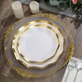 thumbnail image 2 of Efavormart 25 Pack | 8" White / Gold Wavy Rim Paper Dinner Plates, Disposable Round Party Plates – 350 GSM, 2 of 11