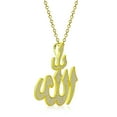 thumbnail image 5 of Men's Yellow Gold Tone 925 Sterling Silver Allah Pendant Necklace Cubic Zirconia, 5 of 7