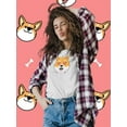 thumbnail image 2 of Cute Shiba Inu Love Eyes T-Shirt Women -Image by Shutterstock, Female Large, 2 of 4