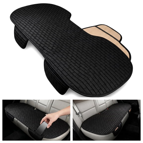 Car Back Seat Cover with Side Pockets - Breathable Bench Seat Protector for Back Seats, Anti-Slip, for Cars and SUVs