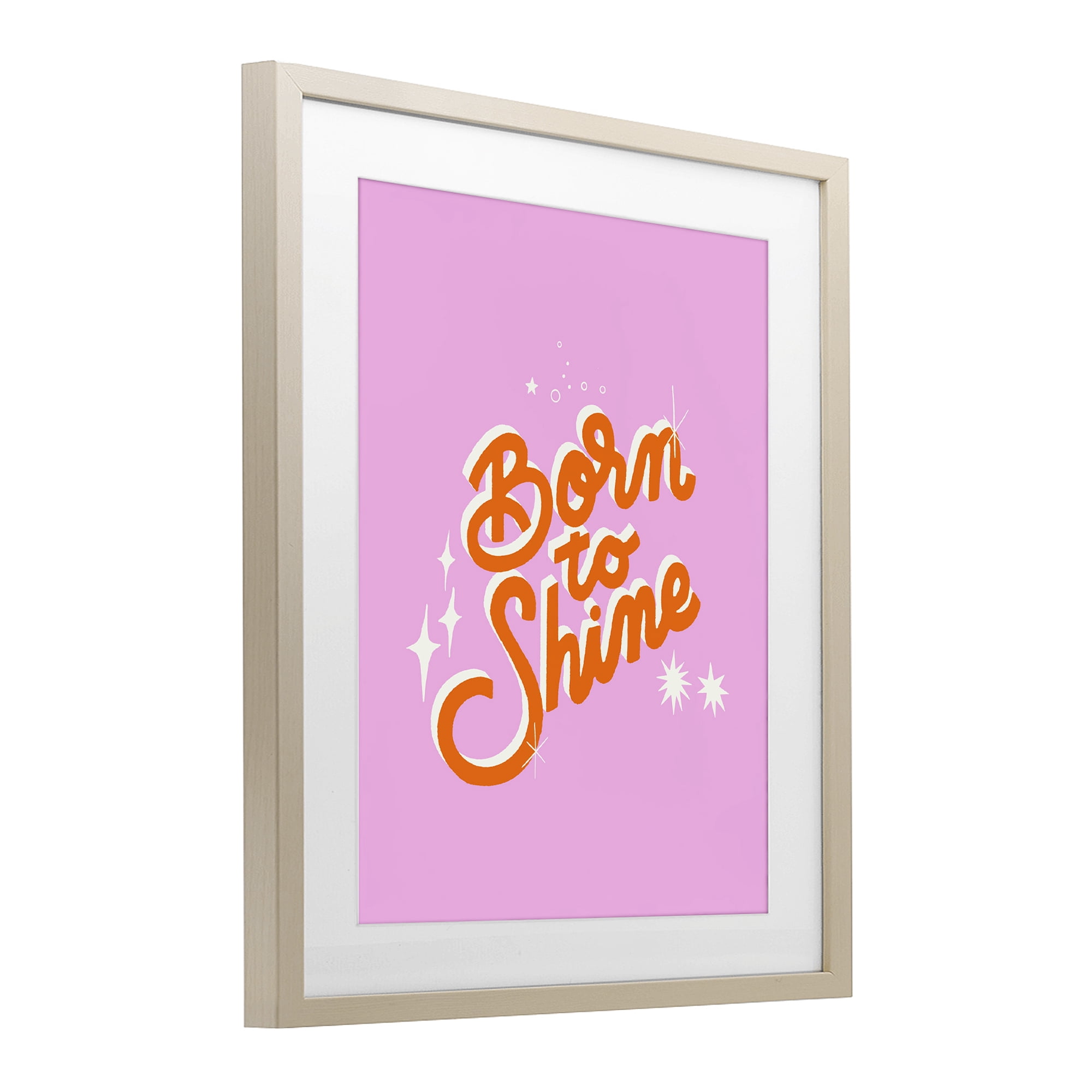 Stupell Industries Born To Shine on Pink Birch Framed Print Under Glass, design by Indira Prieto | IndySign